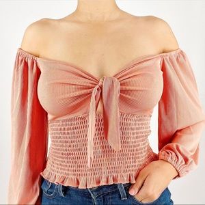 Off The Shoulder Coral Top